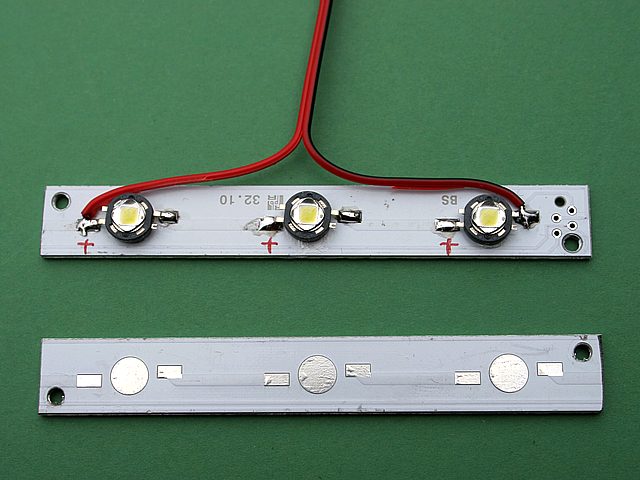 LED-PLATINE und KÜHLKÖRPER für 3 LEDs; Art.-Nr. PLED3 - Lemo Solar Shop